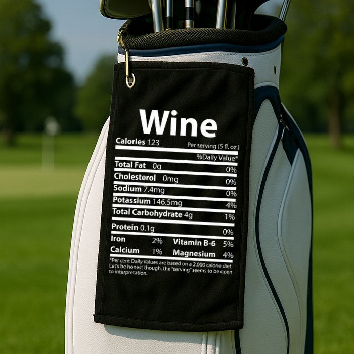 Funny Thanksgiving Wine Nutritional Values Golf Towel