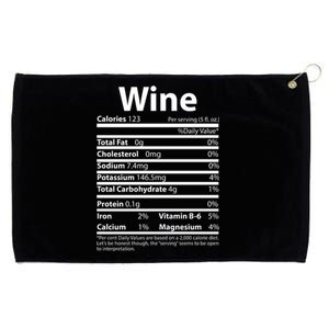 Funny Thanksgiving Wine Nutritional Values Grommeted Golf Towel