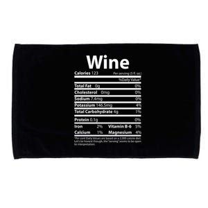 Funny Thanksgiving Wine Nutritional Values Microfiber Hand Towel