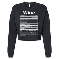 Funny Thanksgiving Wine Nutritional Values Cropped Pullover Crew