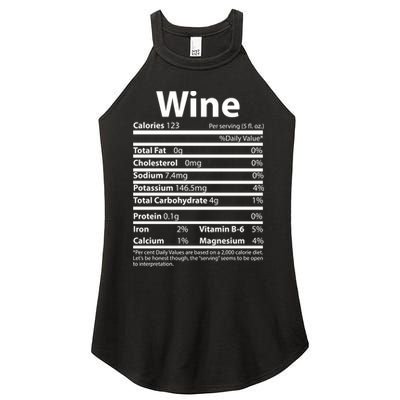 Funny Thanksgiving Wine Nutritional Values Women's Perfect Tri Rocker Tank