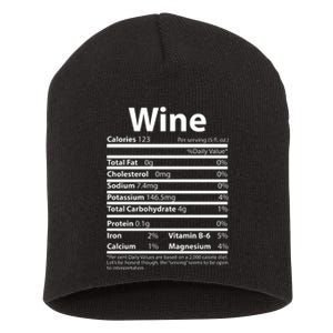 Funny Thanksgiving Wine Nutritional Values Short Acrylic Beanie