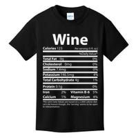 Funny Thanksgiving Wine Nutritional Values Kids T-Shirt