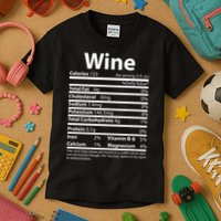 Funny Thanksgiving Wine Nutritional Values Kids T-Shirt