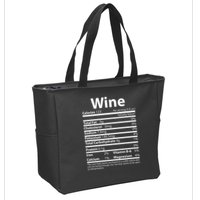 Funny Thanksgiving Wine Nutritional Values Zip Tote Bag