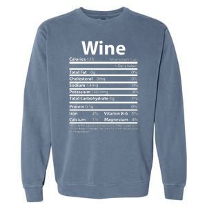 Funny Thanksgiving Wine Nutritional Values Garment-Dyed Sweatshirt