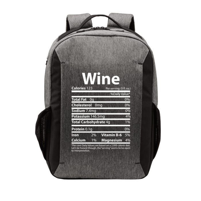 Funny Thanksgiving Wine Nutritional Values Vector Backpack