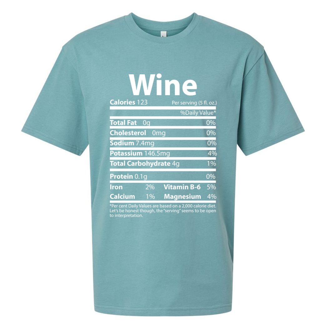 Funny Thanksgiving Wine Nutritional Values Sueded Cloud Jersey T-Shirt