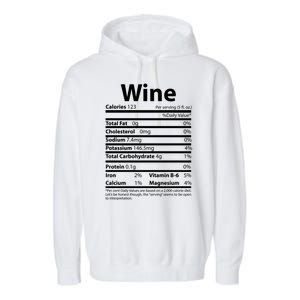 Funny Thanksgiving Wine Nutritional Values Garment-Dyed Fleece Hoodie