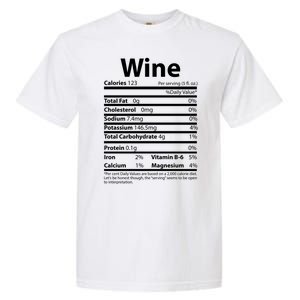 Funny Thanksgiving Wine Nutritional Values Garment-Dyed Heavyweight T-Shirt