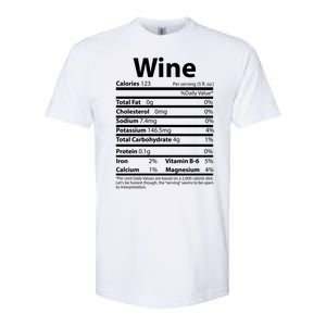 Funny Thanksgiving Wine Nutritional Values Softstyle CVC T-Shirt