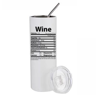 Funny Thanksgiving Wine Nutritional Values Stainless Steel Tumbler