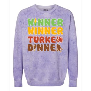 Funny Thanksgiving Winner Winner Turkey Dinner  Colorblast Crewneck Sweatshirt