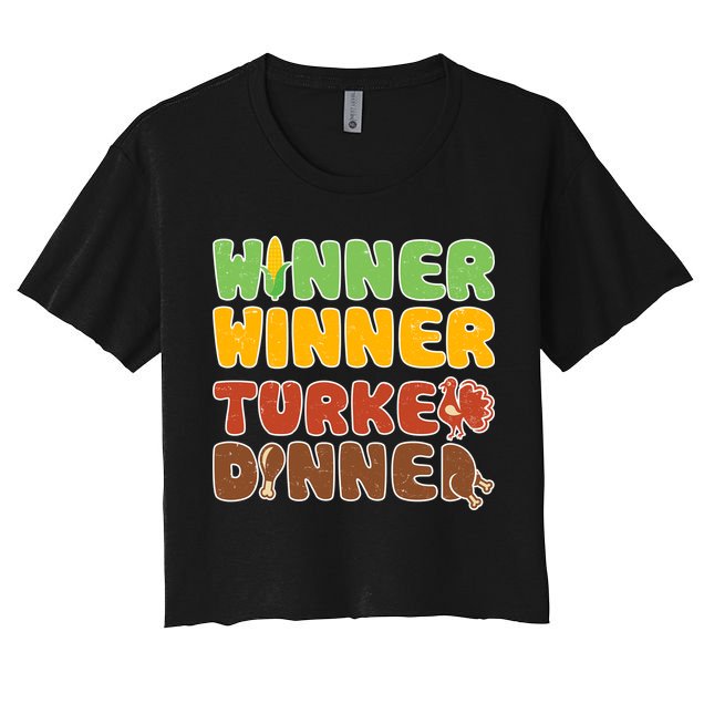Funny Thanksgiving Winner Winner Turkey Dinner  Crop Top