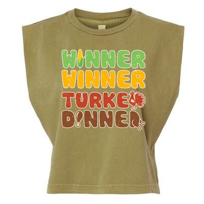 Funny Thanksgiving Winner Winner Turkey Dinner  Garment-Dyed Women's Muscle Tee