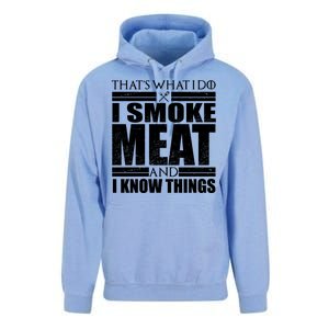 Funny That's What I Do I Smoke Meat and I Know Things Unisex Surf Hoodie