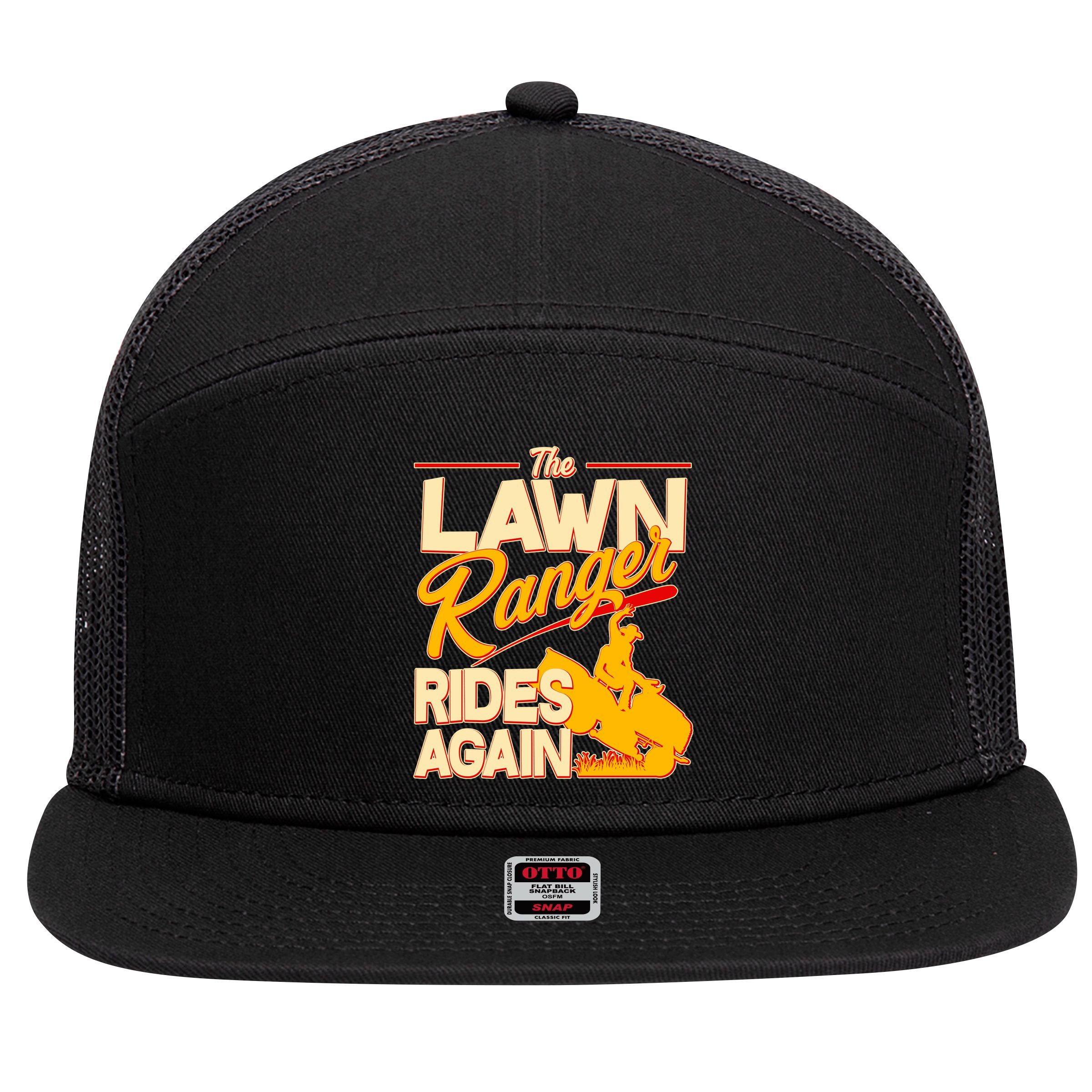 Funny The Lawn Ranger Rides Again 7 Panel Mesh Trucker Snapback Hat