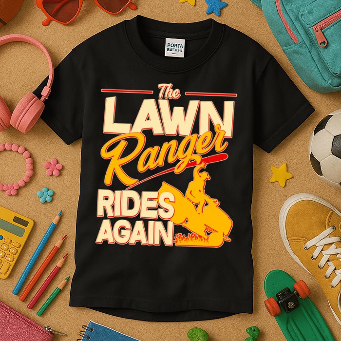 Funny The Lawn Ranger Rides Again Kids T-Shirt