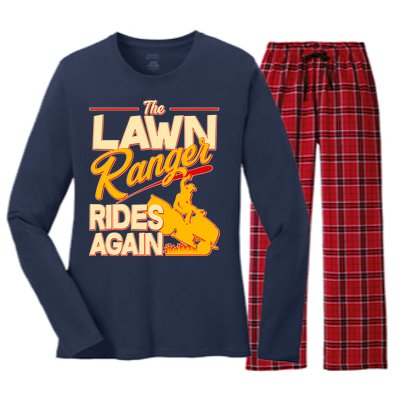 Funny The Lawn Ranger Rides Again Women's Long Sleeve Flannel Pajama Set 