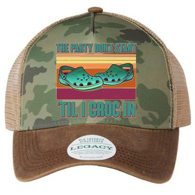 Funny The Party Don't Start 'Til I Croc In Legacy Tie Dye Trucker Hat