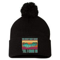 Funny The Party Don't Start 'Til I Croc In Pom Pom 12in Knit Beanie