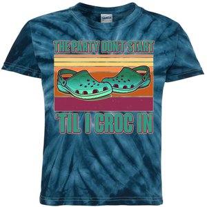 Funny The Party Don't Start 'Til I Croc In Kids Tie-Dye T-Shirt