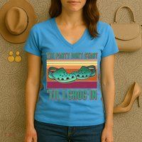 Funny The Party Don't Start 'Til I Croc In Women's V-Neck T-Shirt