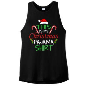 Funny This Is My Christmas Pajama Shirt Ladies PosiCharge Tri-Blend Wicking Tank