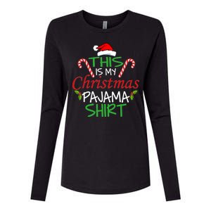 Funny This Is My Christmas Pajama Shirt Womens Cotton Relaxed Long Sleeve T-Shirt