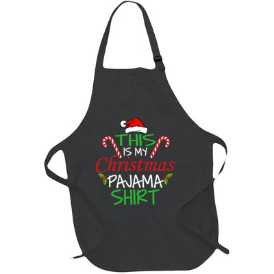 Funny This Is My Christmas Pajama Shirt Full-Length Apron With Pockets