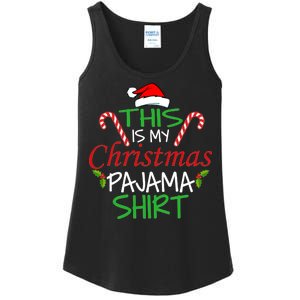 Funny This Is My Christmas Pajama Shirt Ladies Essential Tank