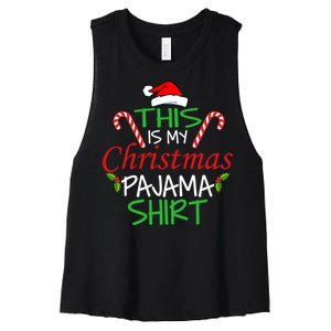 Funny This Is My Christmas Pajama Shirt Women's Racerback Cropped Tank