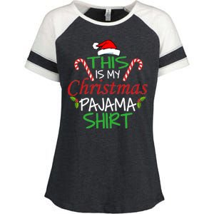 Funny This Is My Christmas Pajama Shirt Enza Ladies Jersey Colorblock Tee