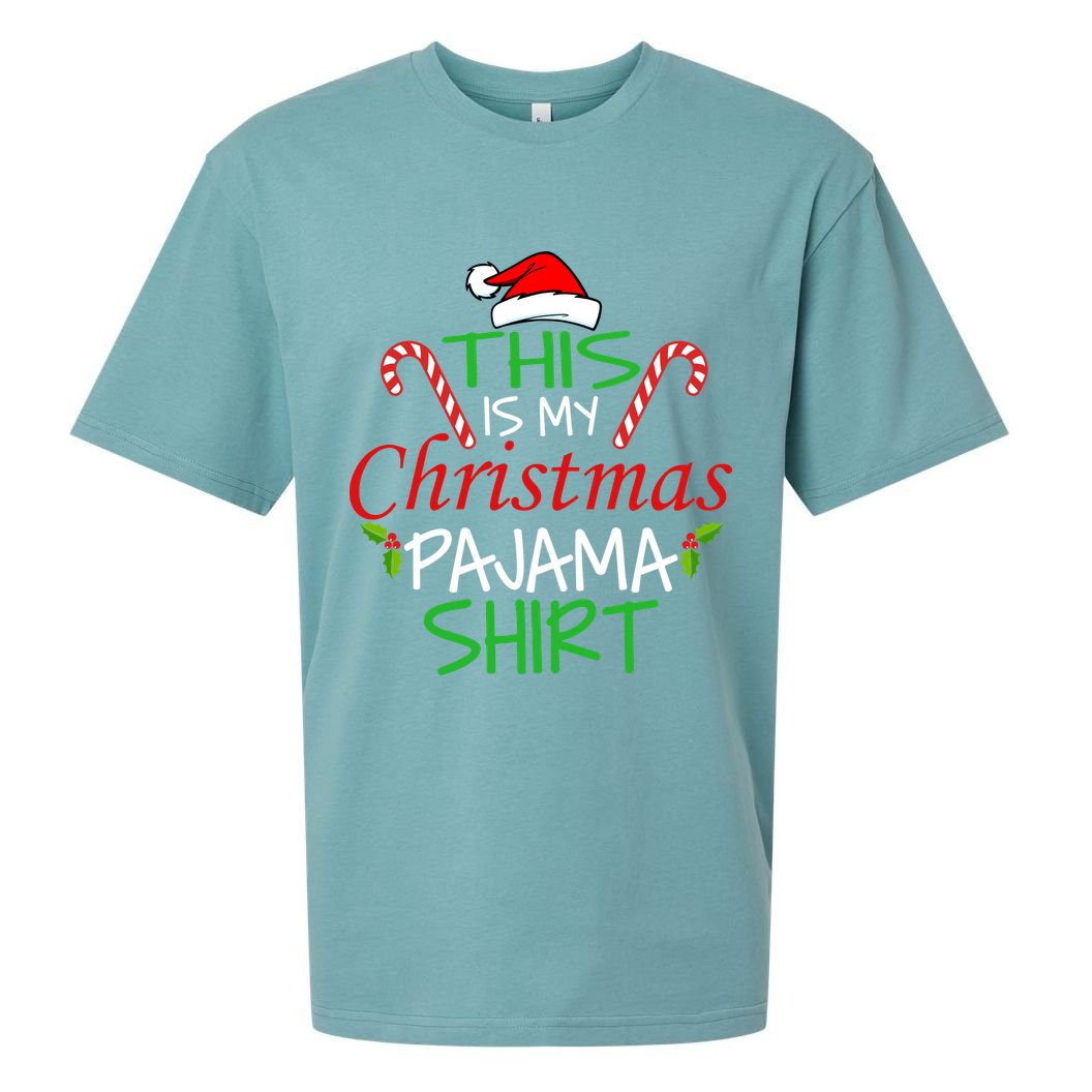 Funny This Is My Christmas Pajama Shirt Sueded Cloud Jersey T-Shirt