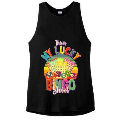 Funny This Is My Lucky Bingo Ladies PosiCharge Tri-Blend Wicking Tank