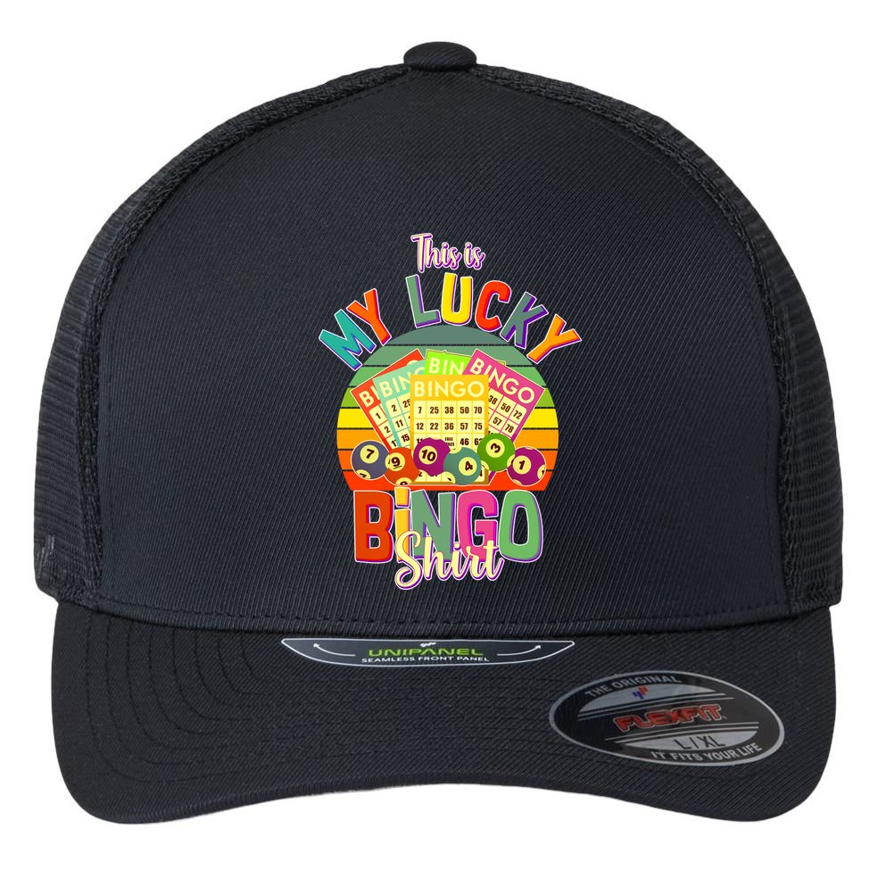 Funny This Is My Lucky Bingo Flexfit Unipanel Trucker Cap