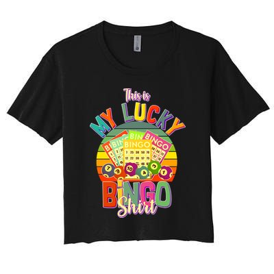 Funny This Is My Lucky Bingo Crop Top