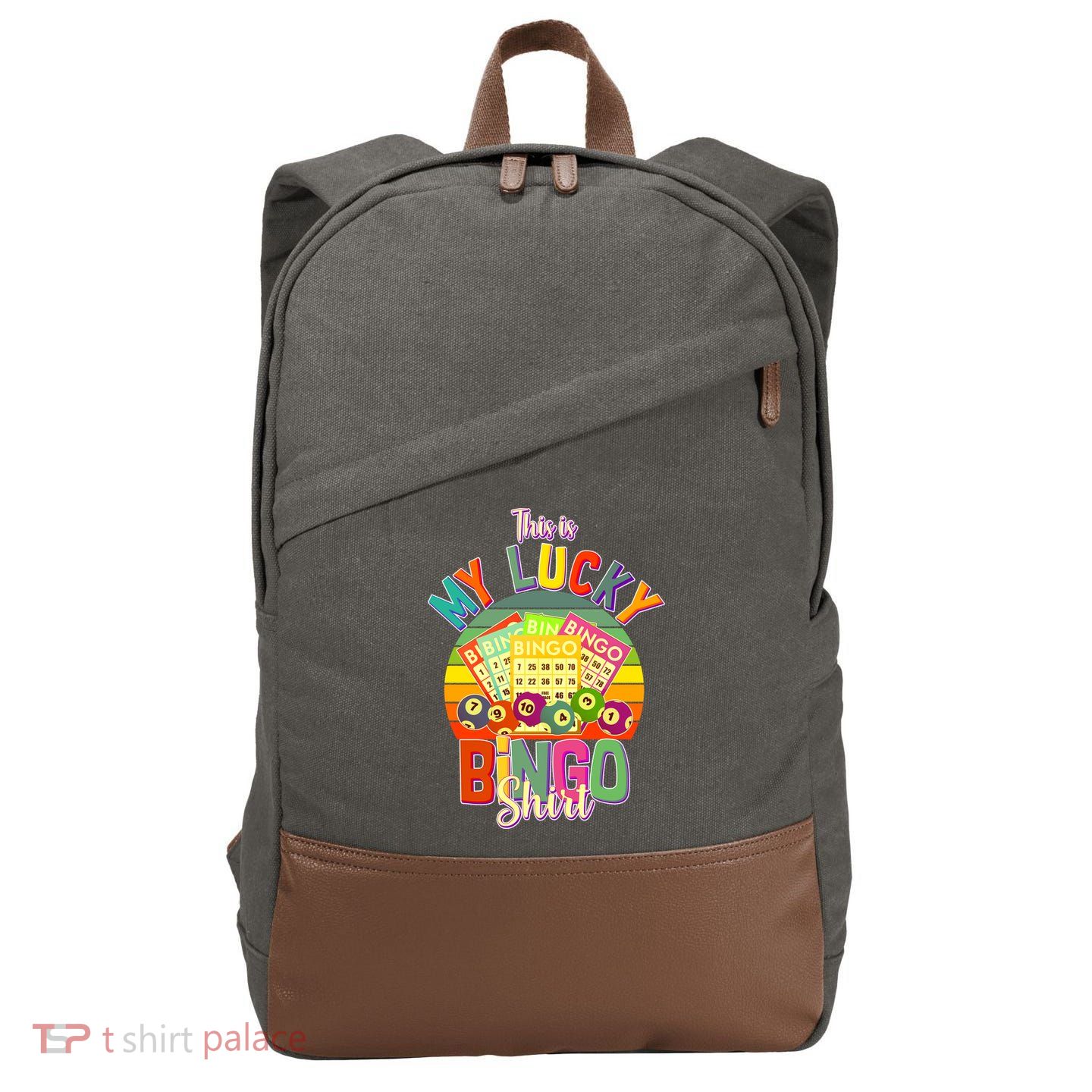 Funny This Is My Lucky Bingo Cotton Canvas Backpack