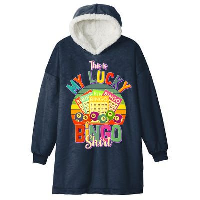 Funny This Is My Lucky Bingo Hooded Wearable Blanket