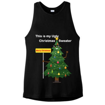 Funny This Is My Ugly Christmas Sweater Ladies PosiCharge Tri-Blend Wicking Tank