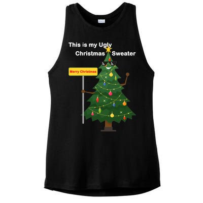 Funny This Is My Ugly Christmas Sweater Ladies PosiCharge Tri-Blend Wicking Tank