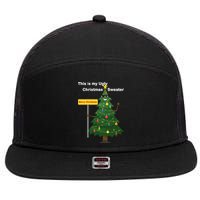 Funny This Is My Ugly Christmas Sweater 7 Panel Mesh Trucker Snapback Hat
