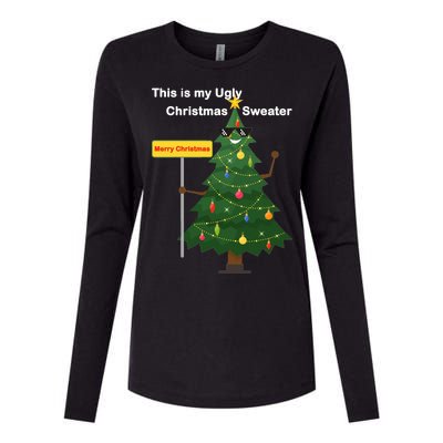 Funny This Is My Ugly Christmas Sweater Womens Cotton Relaxed Long Sleeve T-Shirt