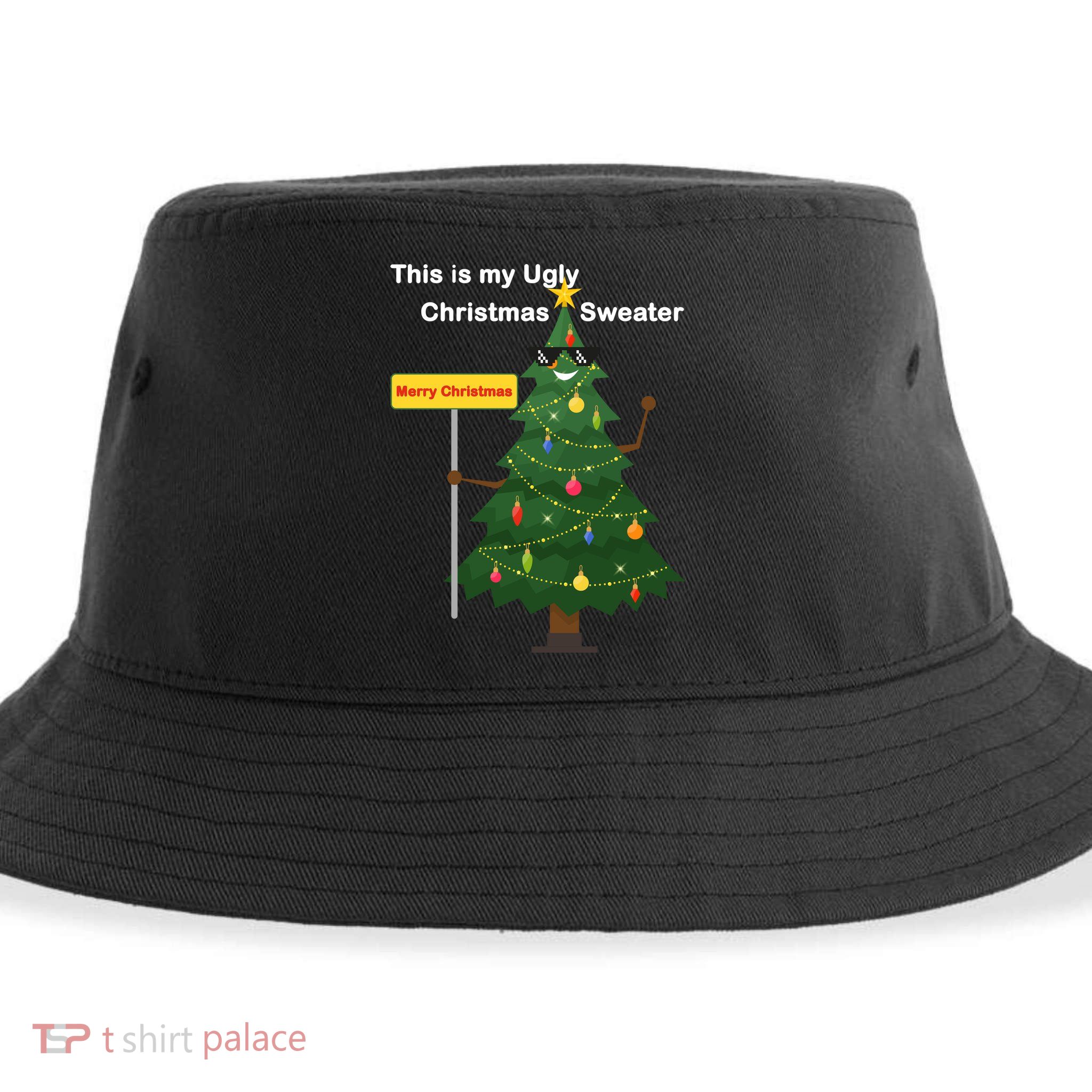 Funny This Is My Ugly Christmas Sweater Sustainable Bucket Hat