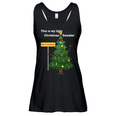 Funny This Is My Ugly Christmas Sweater Ladies Essential Flowy Tank