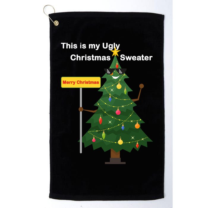Funny This Is My Ugly Christmas Sweater Golf Towel