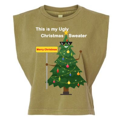 Funny This Is My Ugly Christmas Sweater Garment-Dyed Women's Muscle Tee