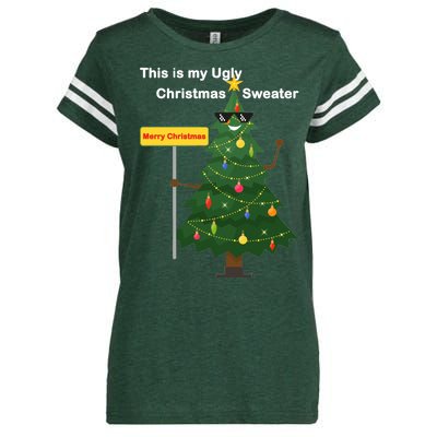 Funny This Is My Ugly Christmas Sweater Enza Ladies Jersey Football T-Shirt