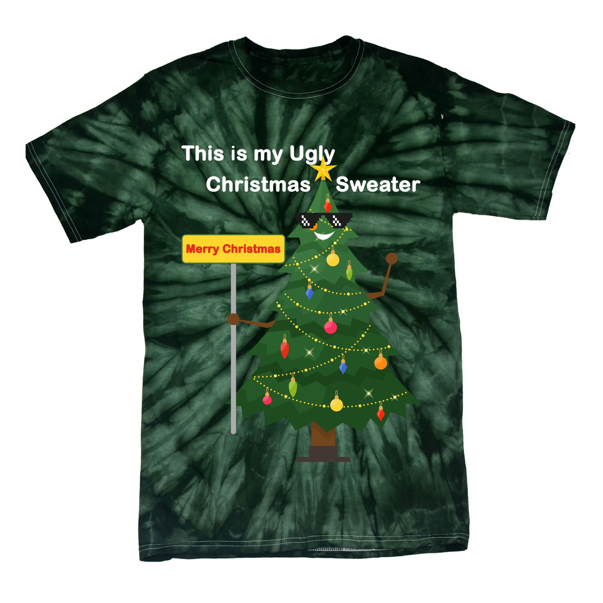 Funny This Is My Ugly Christmas Sweater Tie-Dye T-Shirt