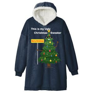 Funny This Is My Ugly Christmas Sweater Hooded Wearable Blanket